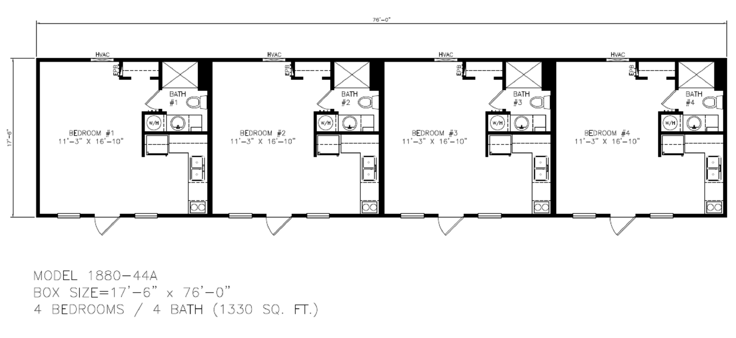 4 bedroom 4 bathroom oilfield mancamp Legacy 18 wide