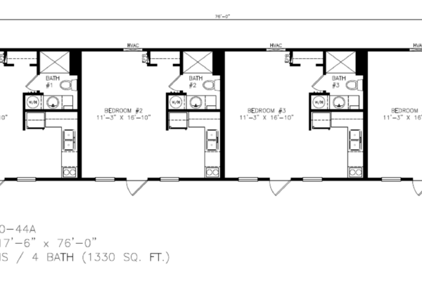 4 bedroom 4 bathroom oilfield mancamp Legacy 18 wide