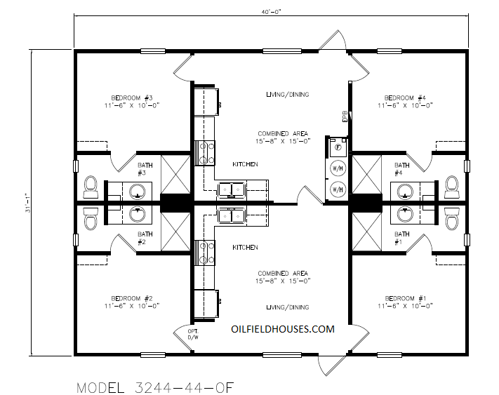 4 bedroom duplex with dual kitchenette