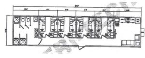 14x62 Four Bed Four Bath Common KitchenLR and one Combined Bathroom floorplan